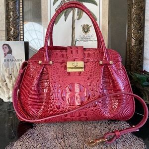 🍒RARE COLOR CHERRY TREE MELBOURNE BRAHMIN LAURA SATCHEL
